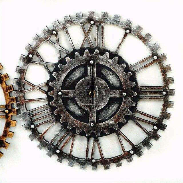 Retro teollinen seinäkello hammasratas design