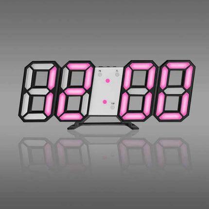 Minimalistinen digitaalinen 3D LED-seinäkello