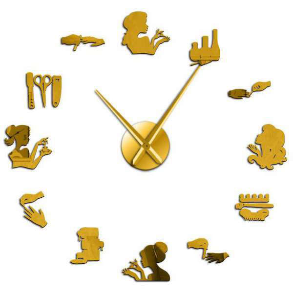 DIY seinätarra kello kosmetologille