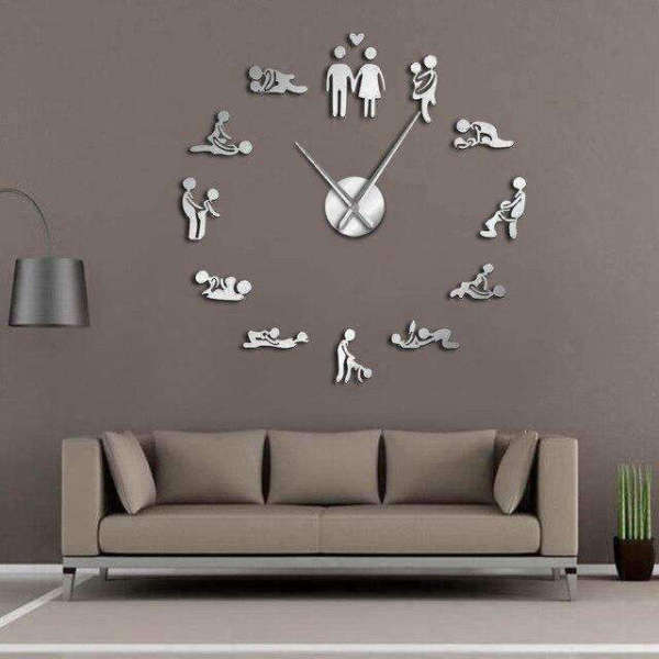 Iso Kamasutra-teemainen 3D-seinätarra kello