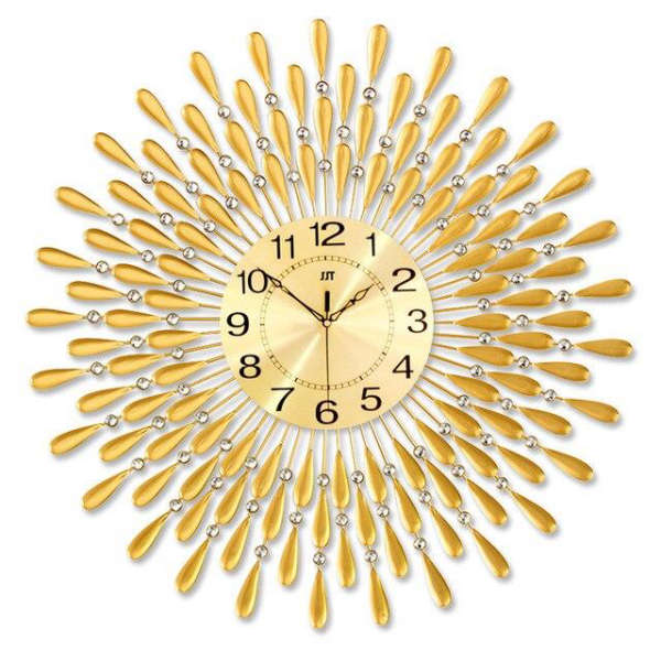 Kultainen auringonsäde seinäkello olohuoneeseen
