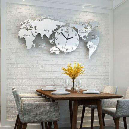 Suuri maailmankartta seinäkello olohuoneeseen
