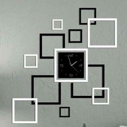 Suuri neliö design-tarra seinäkello