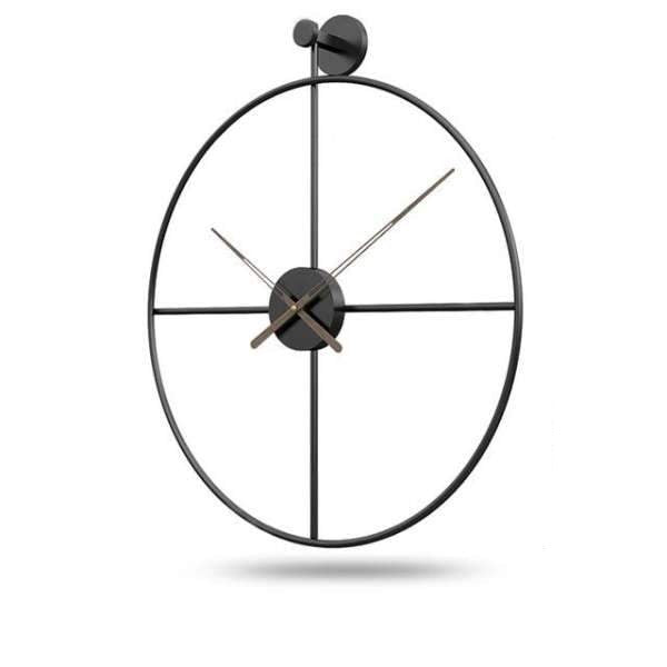 Suuri minimalistinen metallinen seinäkello