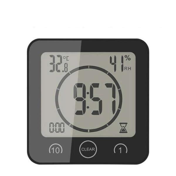 Vedenkestävä digitaalinen kello kylpyhuoneeseen