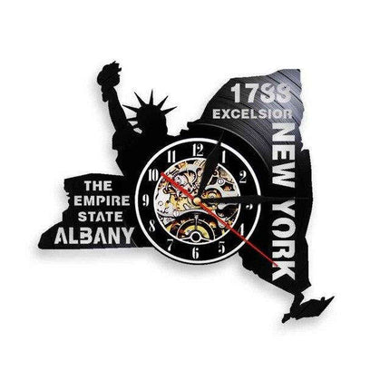 New Yorkin osavaltio vinyyli-seinäkello