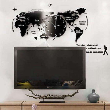 Suuri maailmankartta seinäkello olohuoneeseen