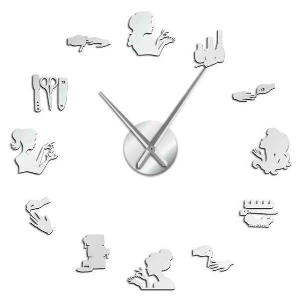 DIY seinätarra kello kauneushoitolaan