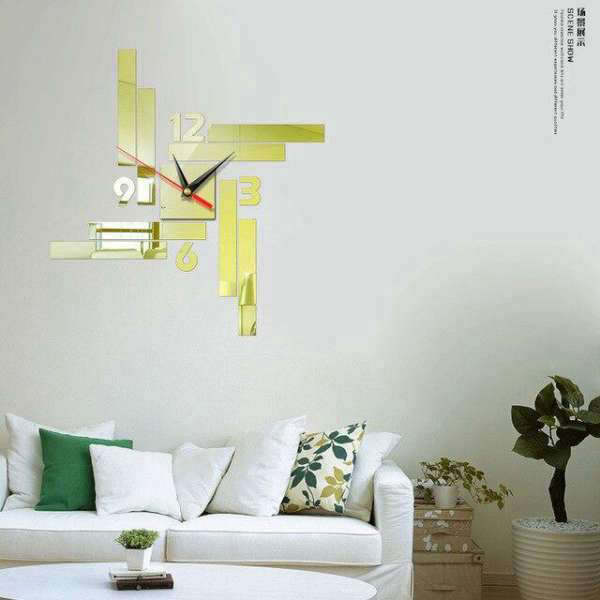 Moderni suorakulmainen DIY seinäkello