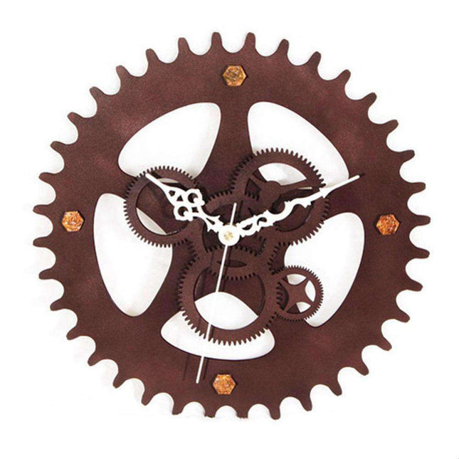 Metallinen hammasratas-seinäkello koneistolla