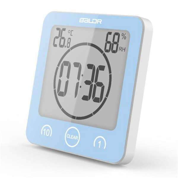 Vedenkestävä digitaalinen kylpyhuoneen kello