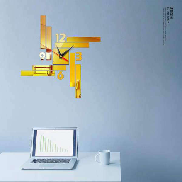 Moderni suorakulmainen DIY seinäkello