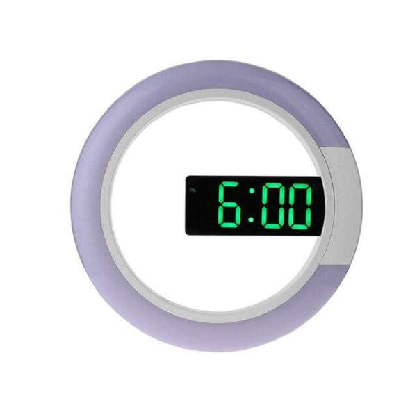 Pyöreä digitaalinen seinäkello LED-valolla