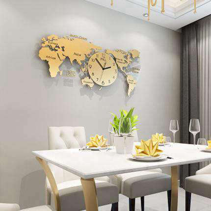 Suuri maailmankartta seinäkello olohuoneeseen