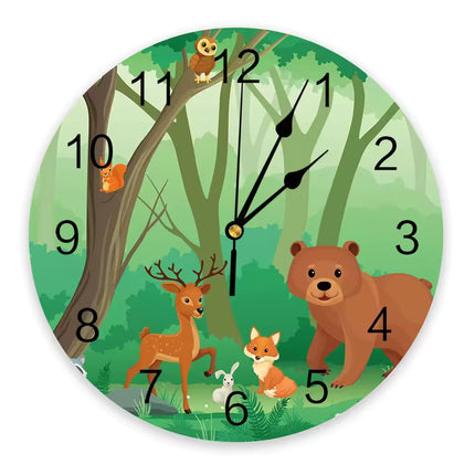 Söpö kettu-aiheinen seinäkello lapsille