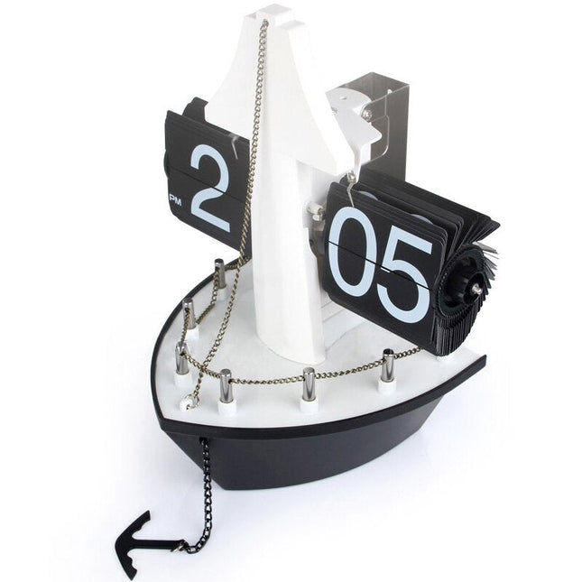 Veneen muotoinen kääntökello merelliseen sisustukseen