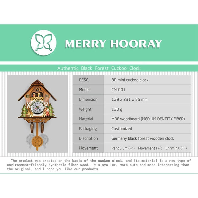 Koristeellinen perinteinen puinen käkikello