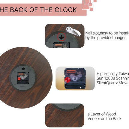 Retro-tyylinen värikäs puinen seinäkello