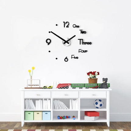 Moderni 3D DIY-seinäkello numeroilla