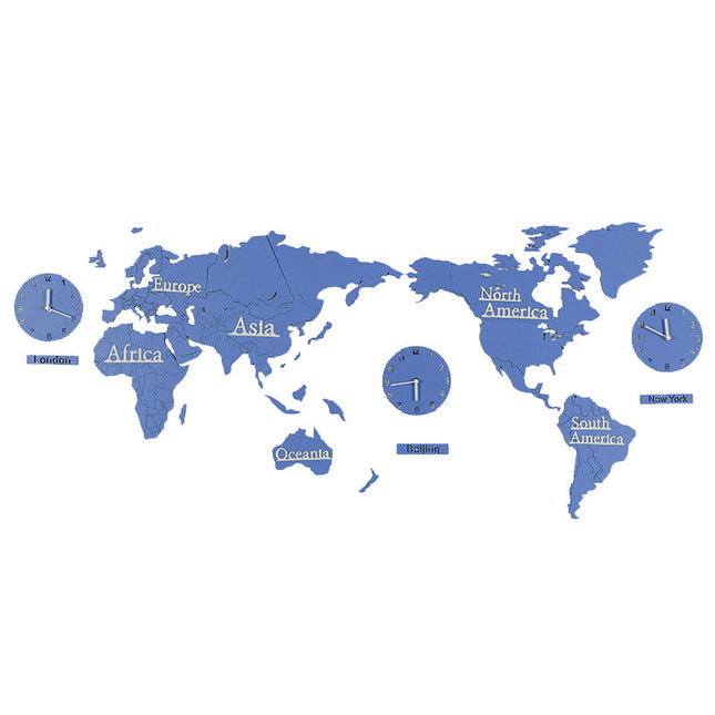 Moderni maailmankartta-kello olohuoneeseen