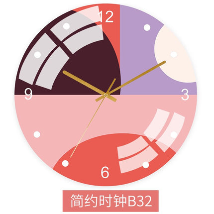 Värikäs abstrakti skandinaavinen seinäkello