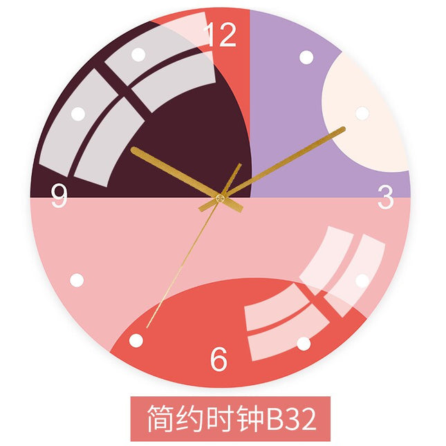 Värikäs abstrakti skandinaavinen seinäkello