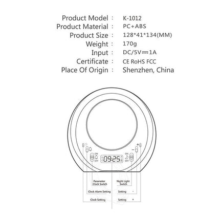 Moderni herätyskello ja kuunvalaisin