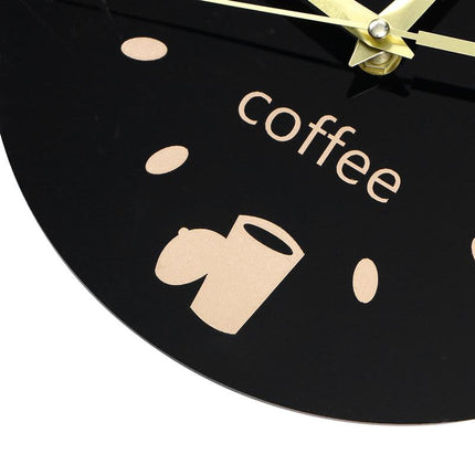 Seinäkello hauskalla kissa- ja kahviaiheella