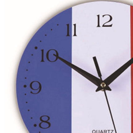 Ranskan lippu-aiheinen pyöreä seinäkello