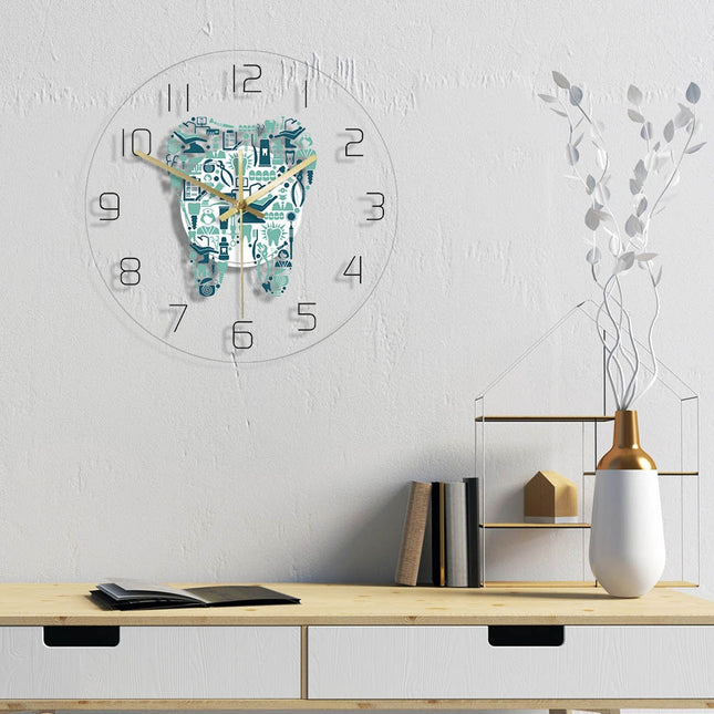 Hammas-aiheinen seinäkello hammaslääkärille