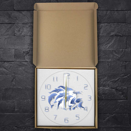 Delfiini-aiheinen moderni akryyliseinäkello