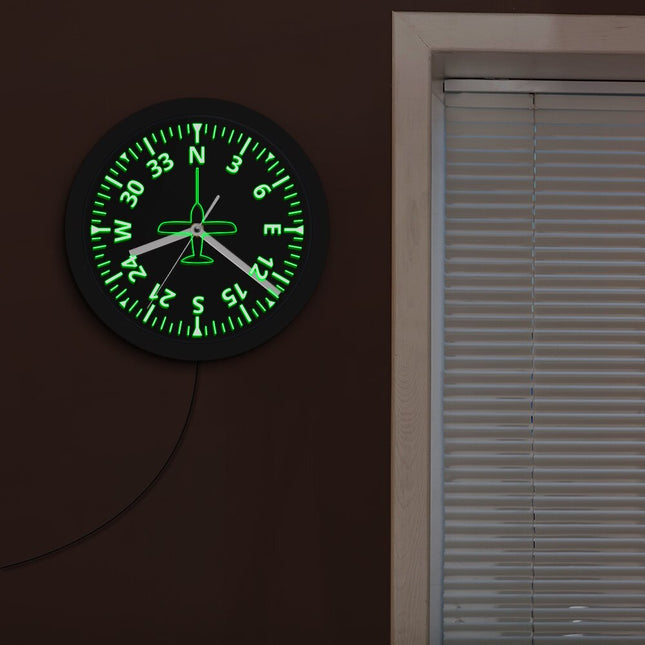 Lentokoneen mittaristo LED-seinäkello