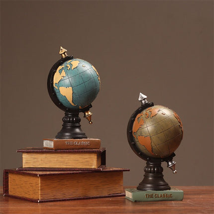 Vintage-tyylinen maapallo pöytäkello koristeeksi
