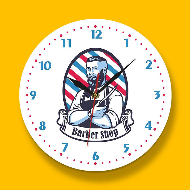 Retro-seinäkello parturiliikkeen sisustukseen