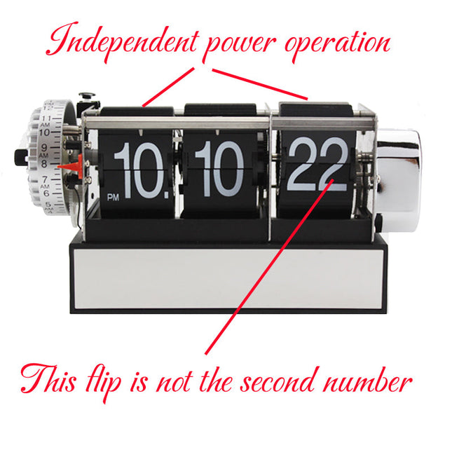 Pöytäkello kääntömekanismilla ja sekunneilla