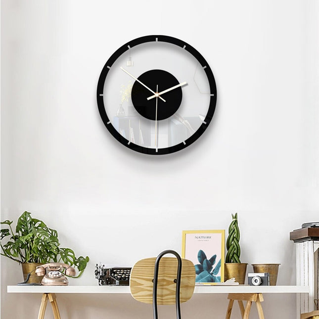 Musta minimalistinen moderni seinäkello
