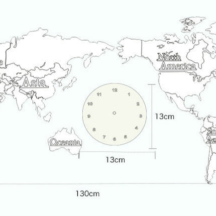 Suuri maailmankartta seinäkello aikaeroilla