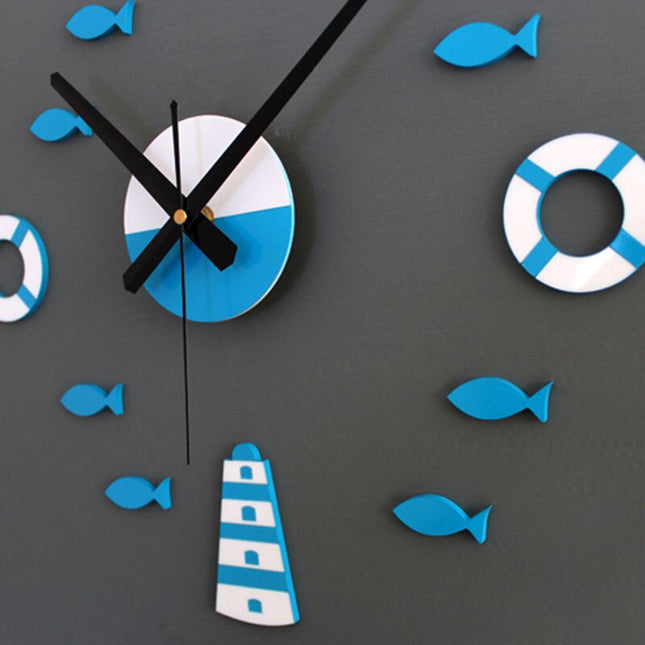 Merellinen 3D-seinäkello tee-se-itse