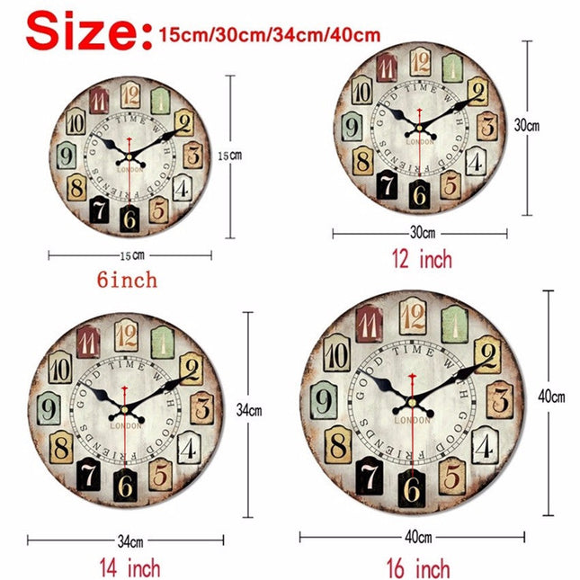 Trooppinen seinäkello vihreillä lehtikuvioilla