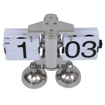 Mekaaninen retro fläppikello metallijalustalla