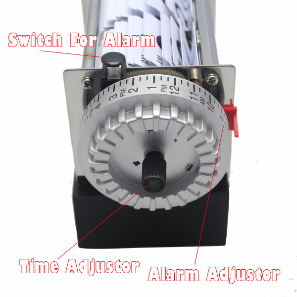 Pöytäkello kääntömekanismilla ja sekunneilla