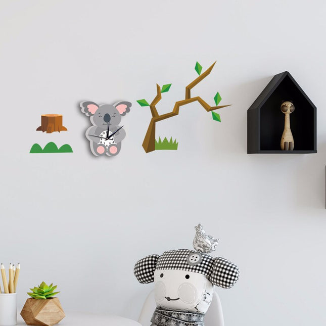 Söpö koala-seinäkello lastenhuoneeseen