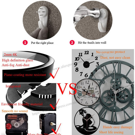 Oranssi dinosaurus-seinäkello lapsille