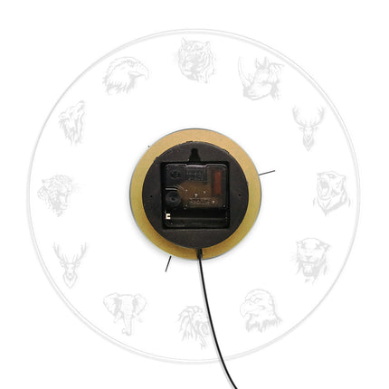 Pyöreä LED-seinäkello villieläinten kuvilla