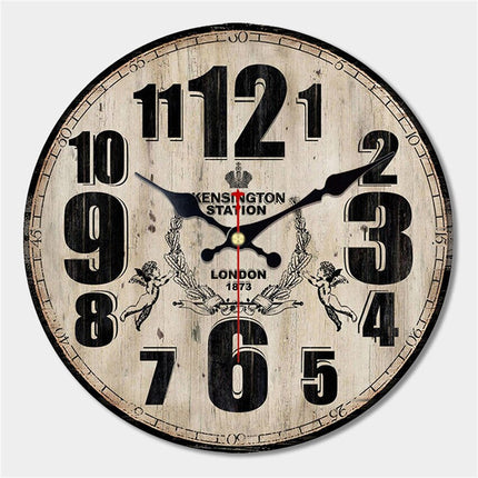 Retro-tyylinen värikäs puinen seinäkello