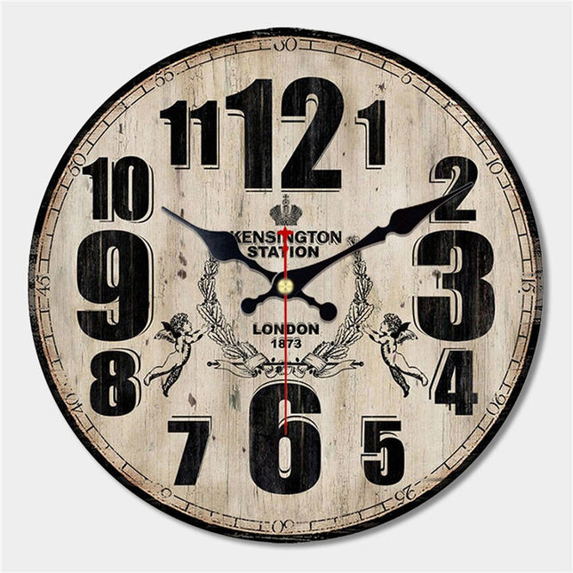 Retro-tyylinen värikäs puinen seinäkello