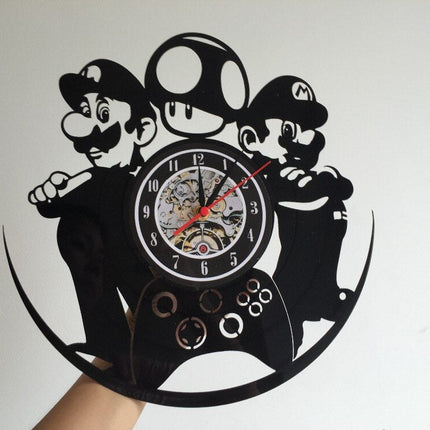 Super Mario gamer vinyylilevy seinäkello