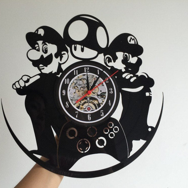 Super Mario gamer vinyylilevy seinäkello