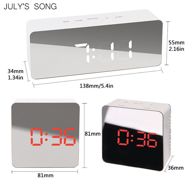 Digitaalinen peiliherätyskello yöpöydälle