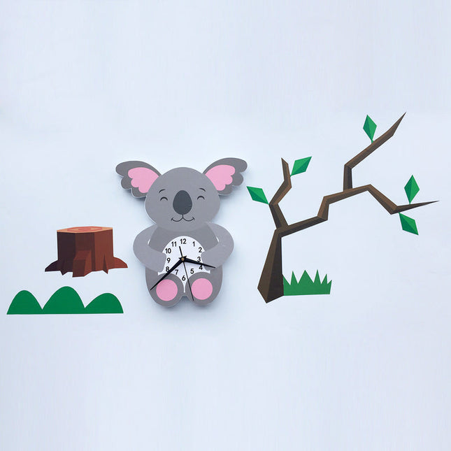 Söpö koala-seinäkello lastenhuoneeseen